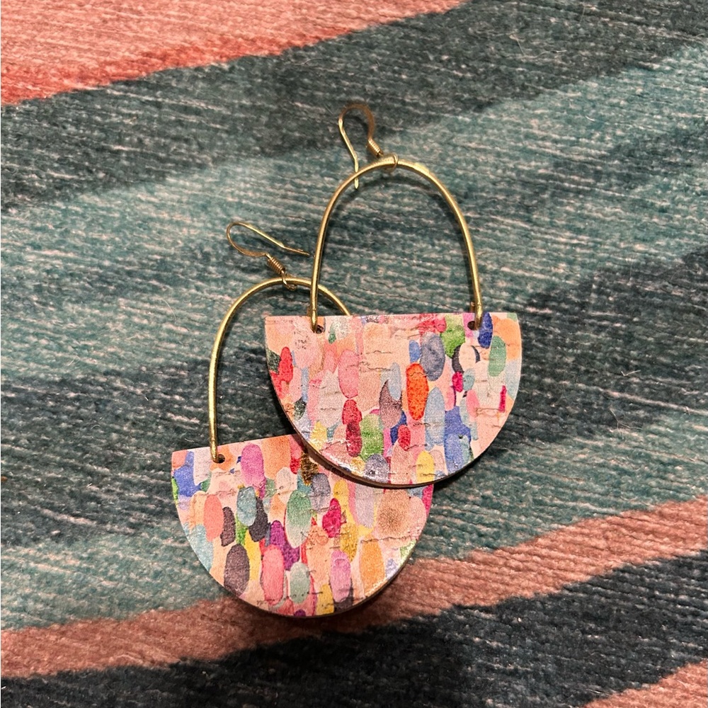 Colorful Abstract Earrings - Picture 3 of 3